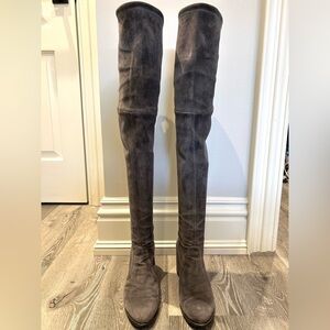 Stuart Weitzman Grey Suede ‘Tieland’ Over-the-Knee Boots (US 7.5)